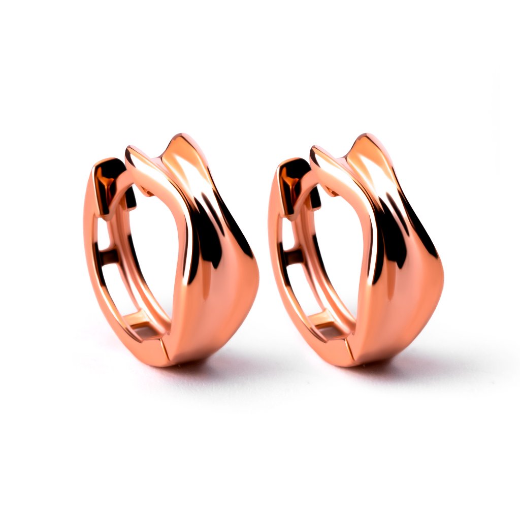 Anting Hoops Emas 8K - Lunia Gold Hoops Earring - Terra Collection - Juene Jewelry