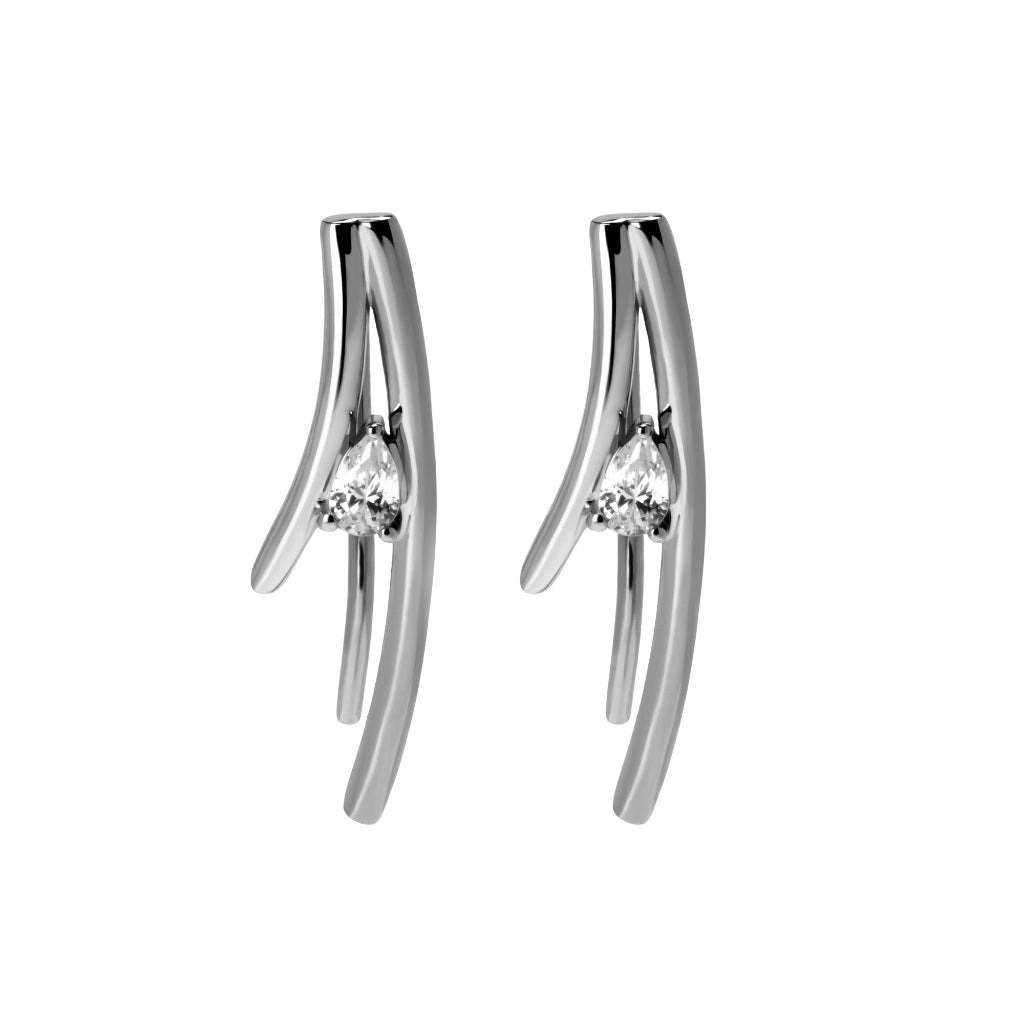 Anting Stud Emas 8K - Nyla Gold Earring - Fiora Collection - Juene Jewelry