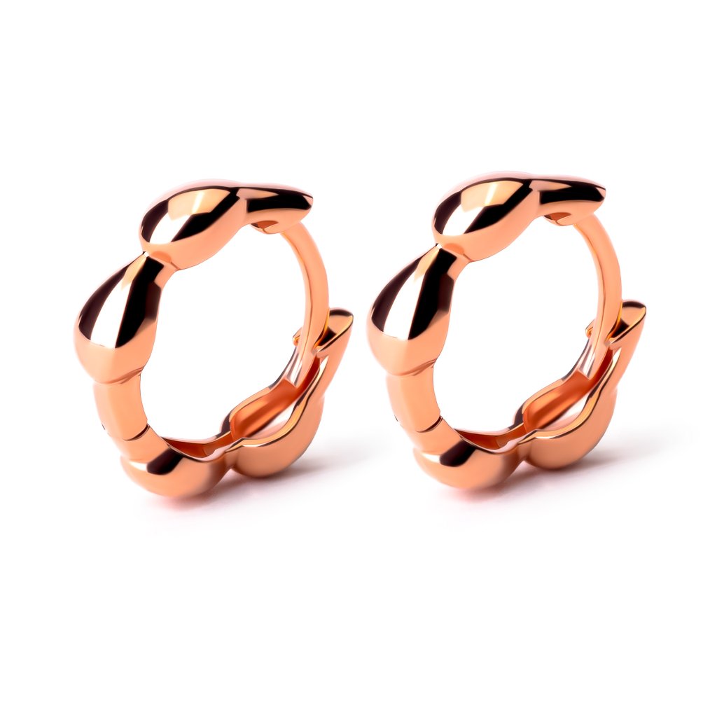 Anting Hoops Emas 8K - Evora Gold Earring - Terra Collection - Juene Jewelry