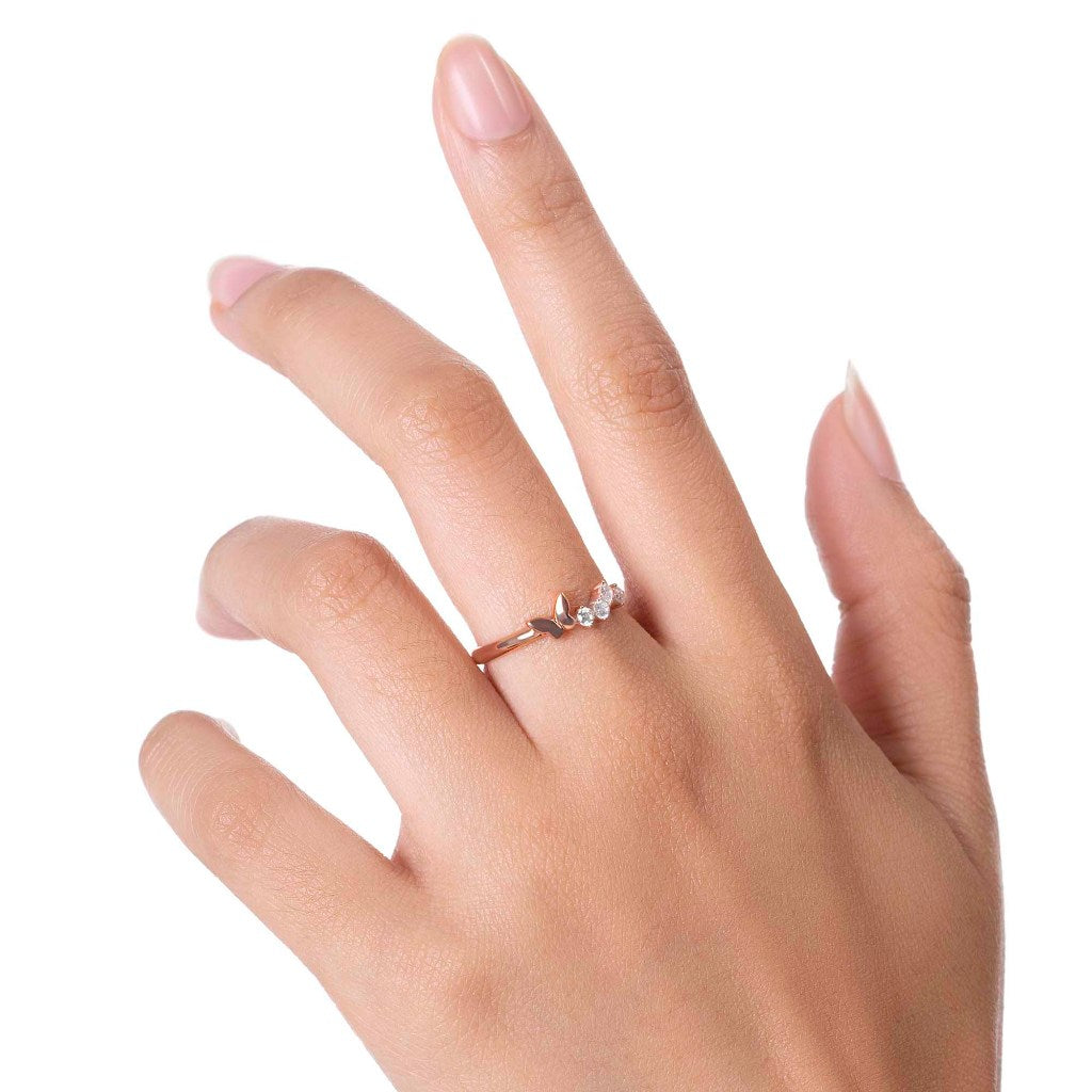 Cincin Emas 8K - Elia Gold Ring - Brianeta Collection - Juene Jewelry