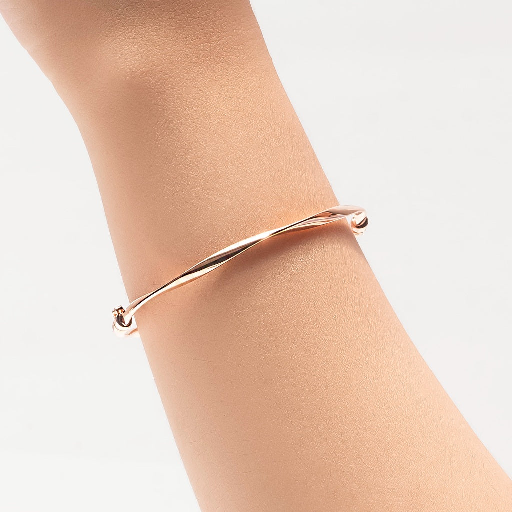 Gelang Emas 7k - Curvey Gold Bangle - Luxxe 03 Collection - Juene Jewelry