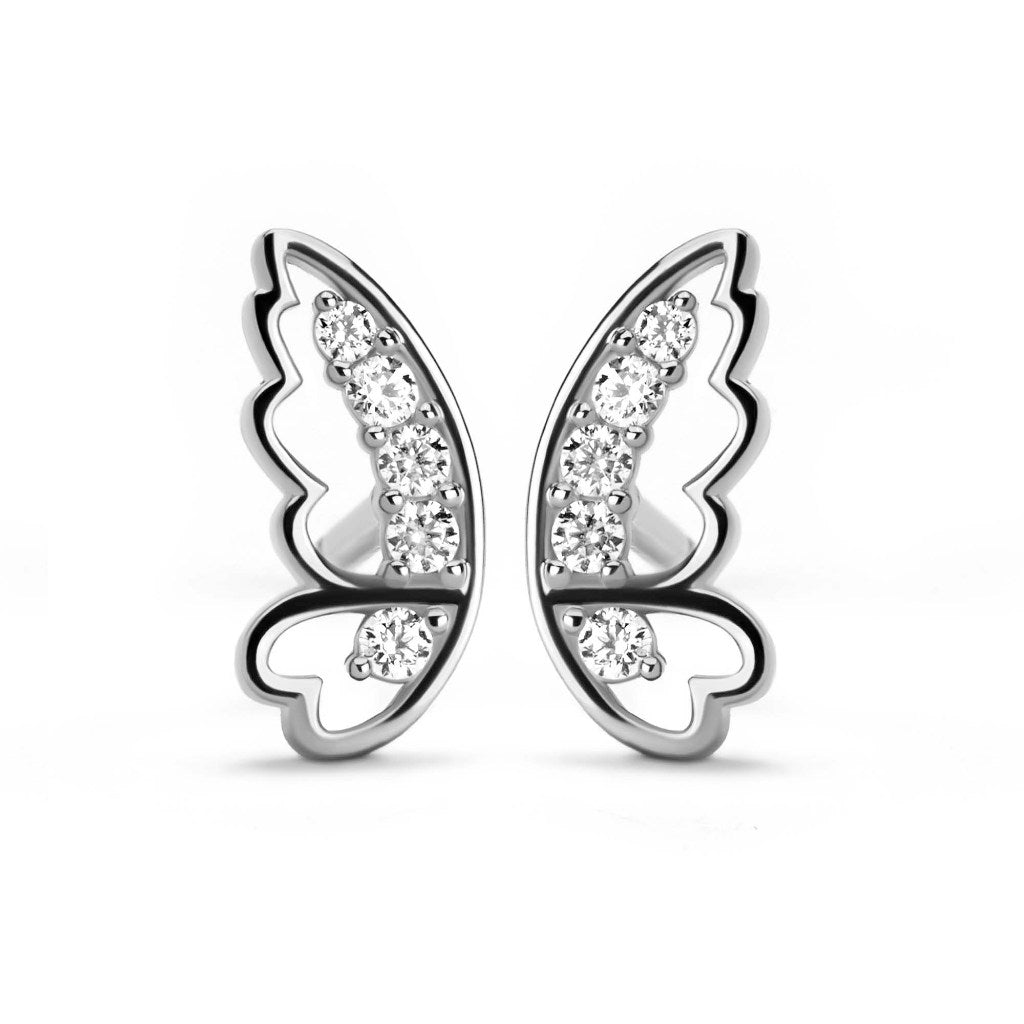 Anting Stud Emas 8k - Wings Gold Earring - Tally Collection - Juene Jewelry