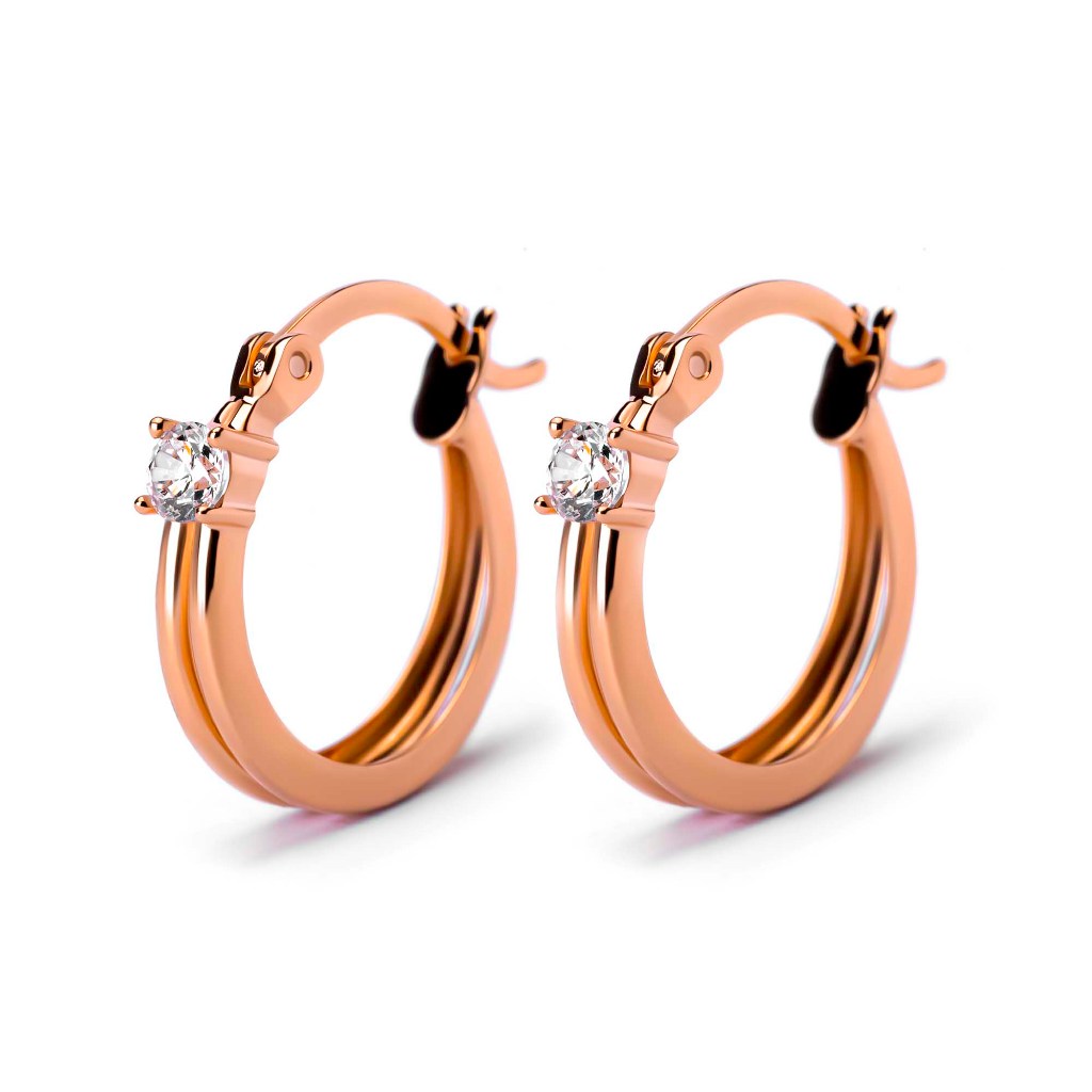 Anting Hoops Emas 8k - Gisa Gold Earring - Tally Collection - Juene Jewelry
