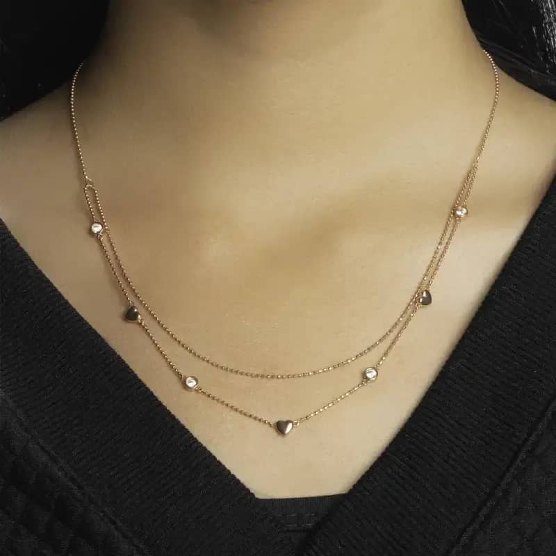 Kalung Emas 7k - Syara Gold Necklace - Luxxe 03 Collection - Juene Jewelry - Juene