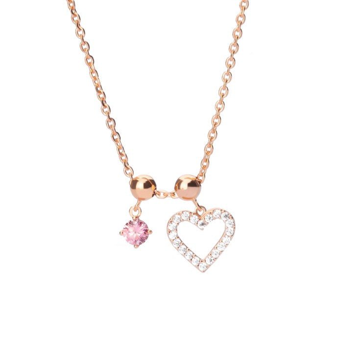 Kalung Rantai Emas 7k - Blushing Heart Gold Necklace - The Shades Collection - Juene Jewelry
