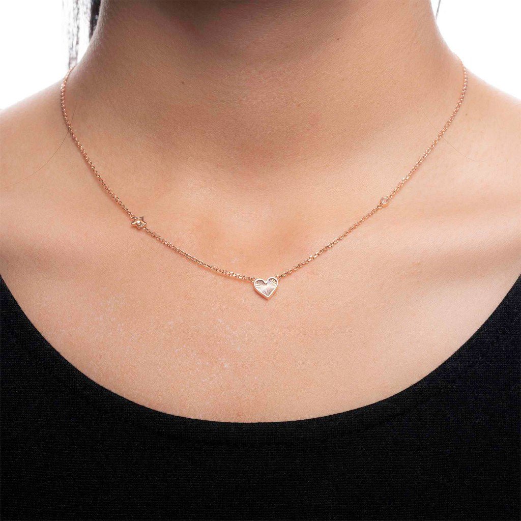 Kalung Serut Emas 7k - Amor Gold Necklace - Lumina Collection - Juene Jewelry - Juene