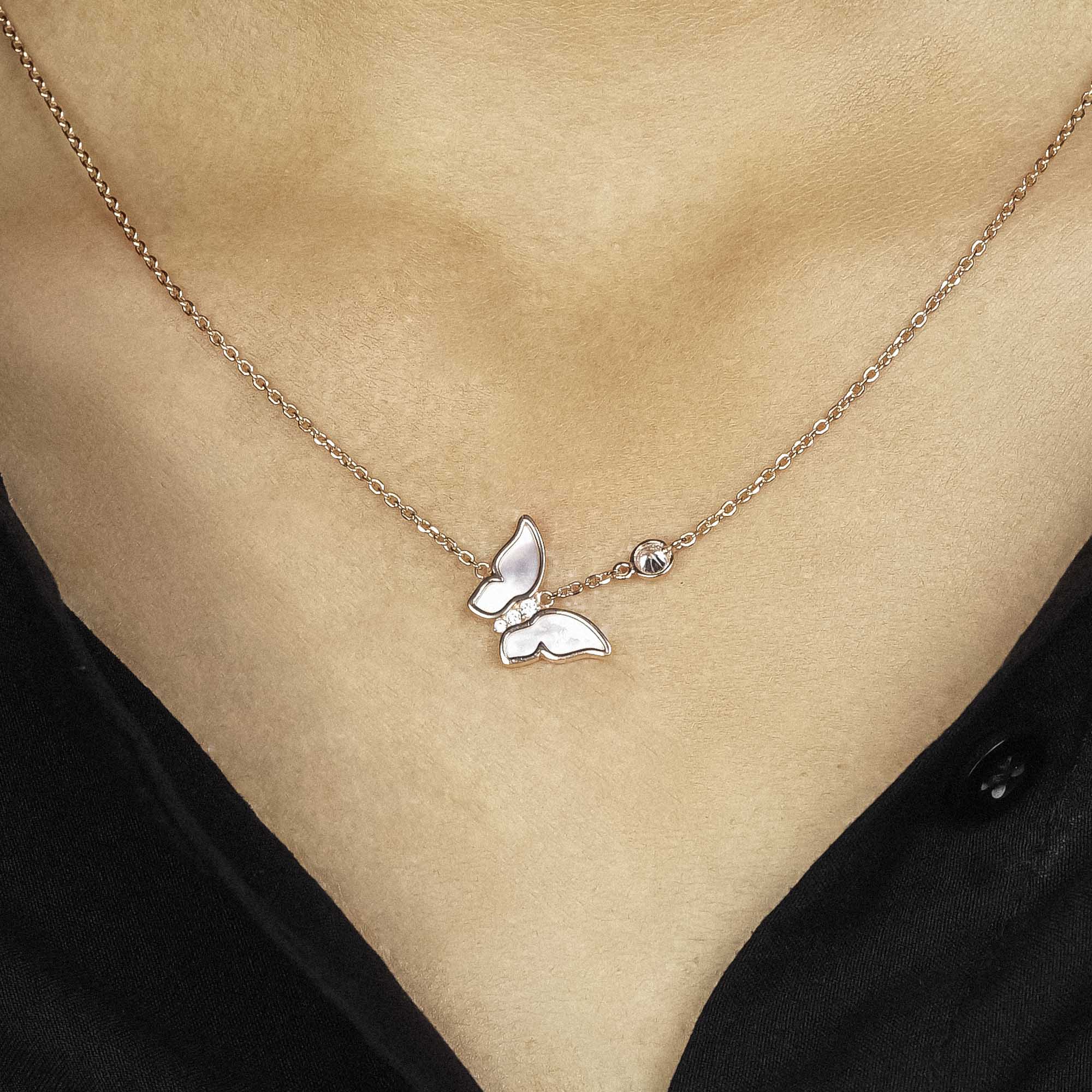 Kalung Serut Emas 7k - Greta Gold Necklace - Mother of Pearl Collection - Juene Jewelry - Juene