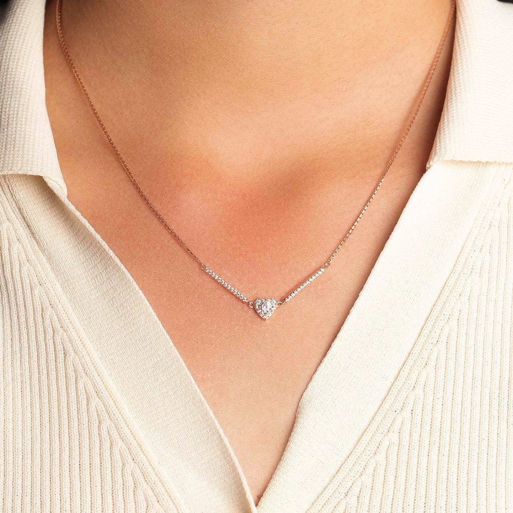 Kalung Serut Emas 7k - Heart Gold Necklace - Avelia Collection - Juene Jewelry - Juene