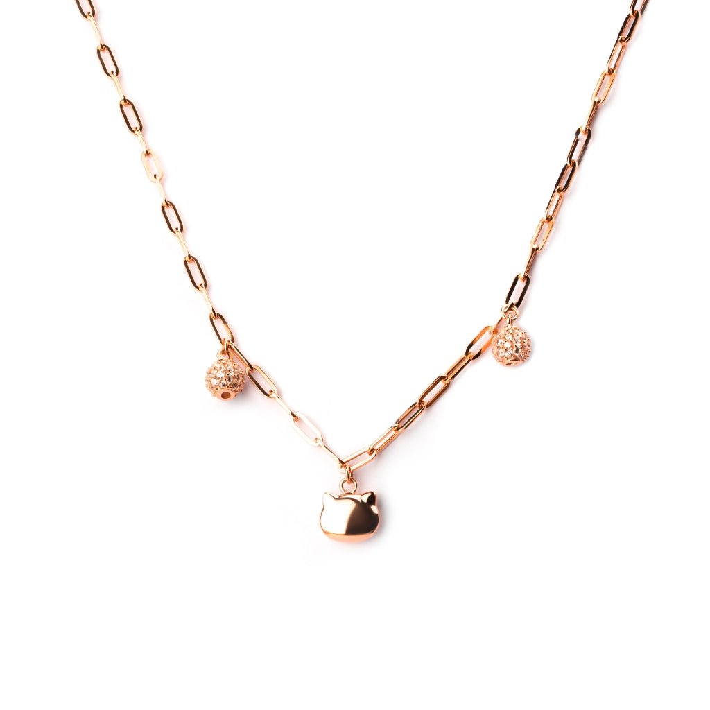 Kalung Serut Emas 7k - Kitty Gold Necklace - Bubbly Collection - Juene Jewelry - Juene