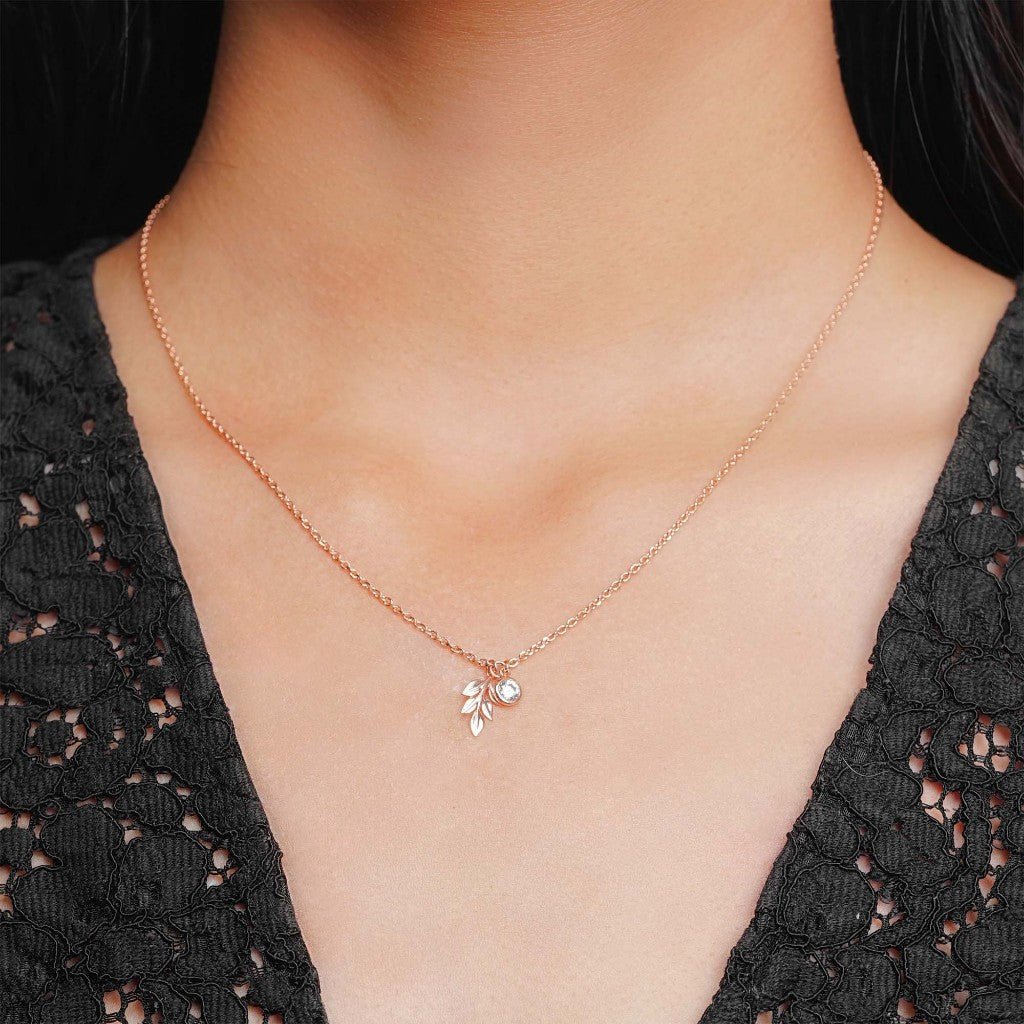 Kalung Serut Emas 7k - Leaf Gold Necklace - Garden Collection - Juene Jewelry - Juene
