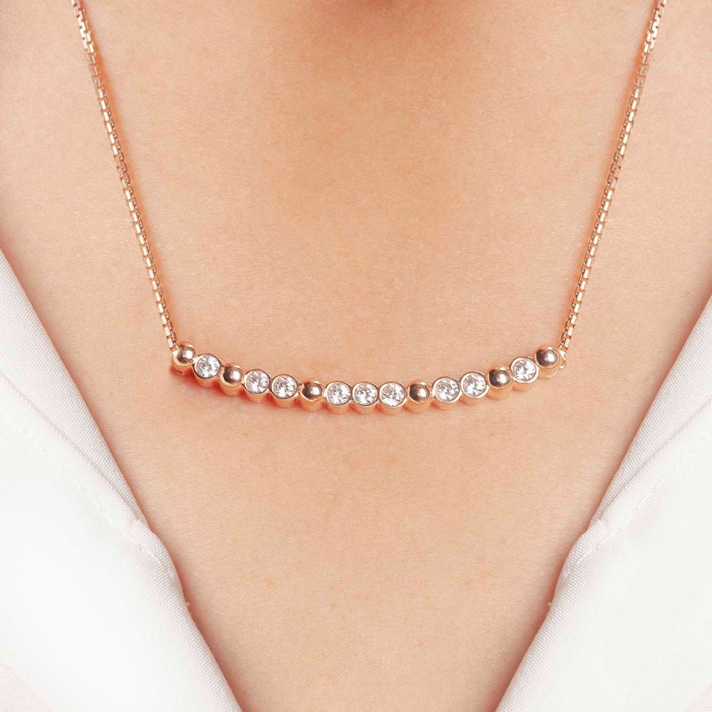 Kalung Serut Emas 7k - Rovia Gold Necklace - Dotsy Collection - Juene Jewelry - Juene