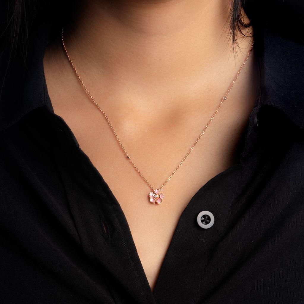 Kalung Serut Emas 7k - Zinia Gold Necklace - Charlotte Collection - Juene Jewelry - Juene