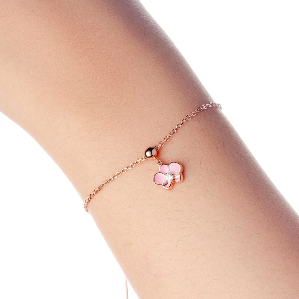 Liontin Emas 7k - Pink Orchid Gold Charm - With Love Collection - Cassandra Lee x Juene Jewelry - Juene