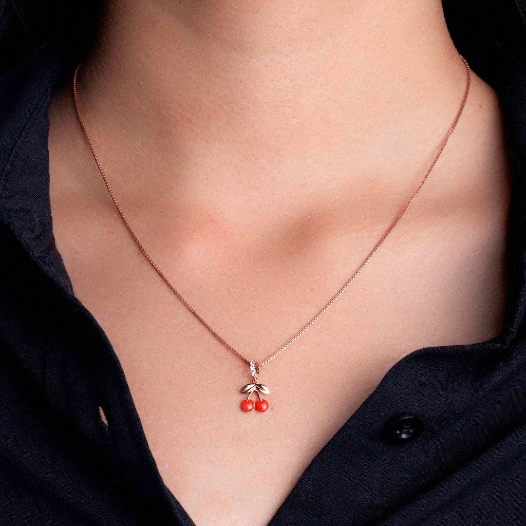Liontin Emas 8k - Cherry Gold Charm - Fiora Collection - Juene Jewelry - Juene
