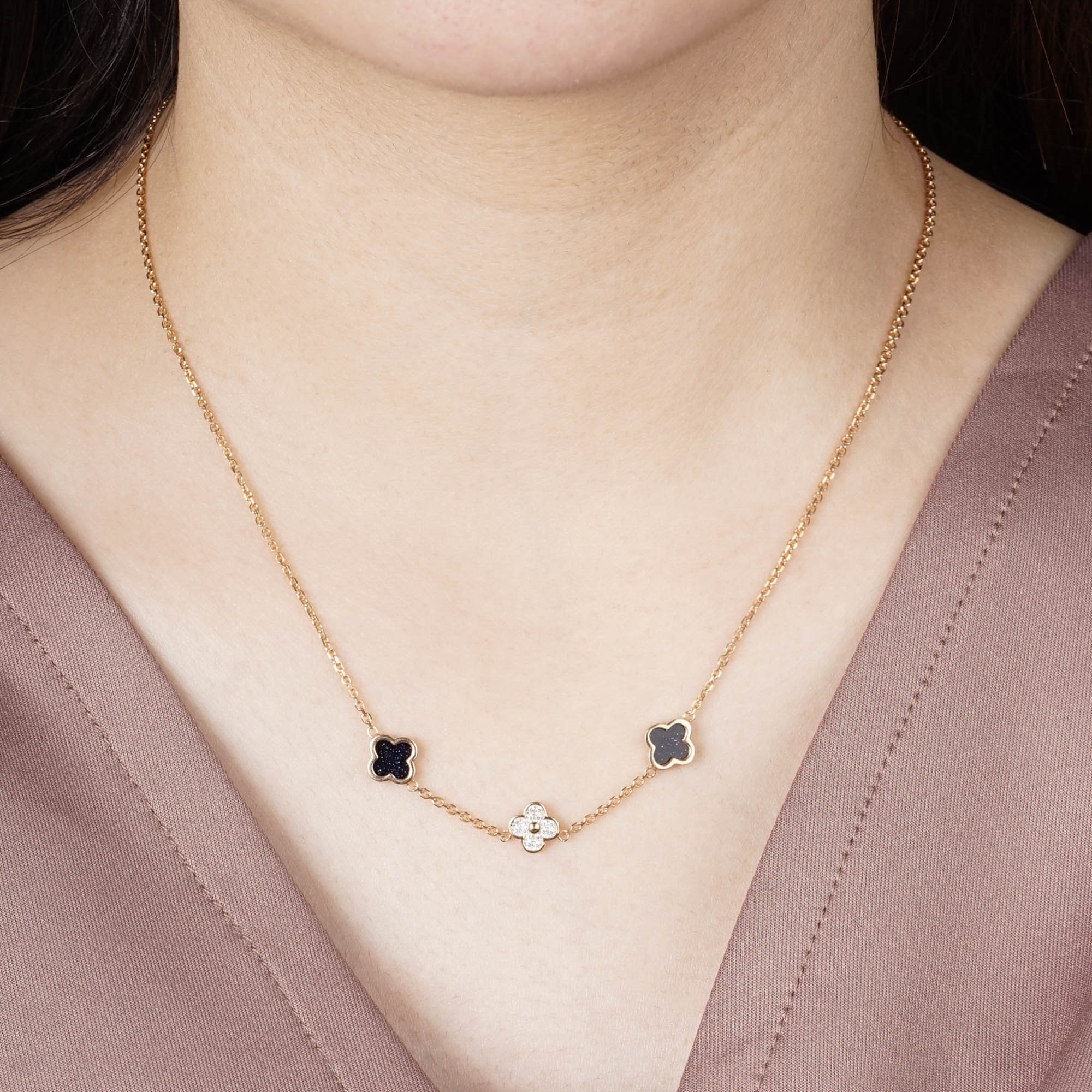 Alinda Gold Necklace - Milky Way - Juene Jewelry