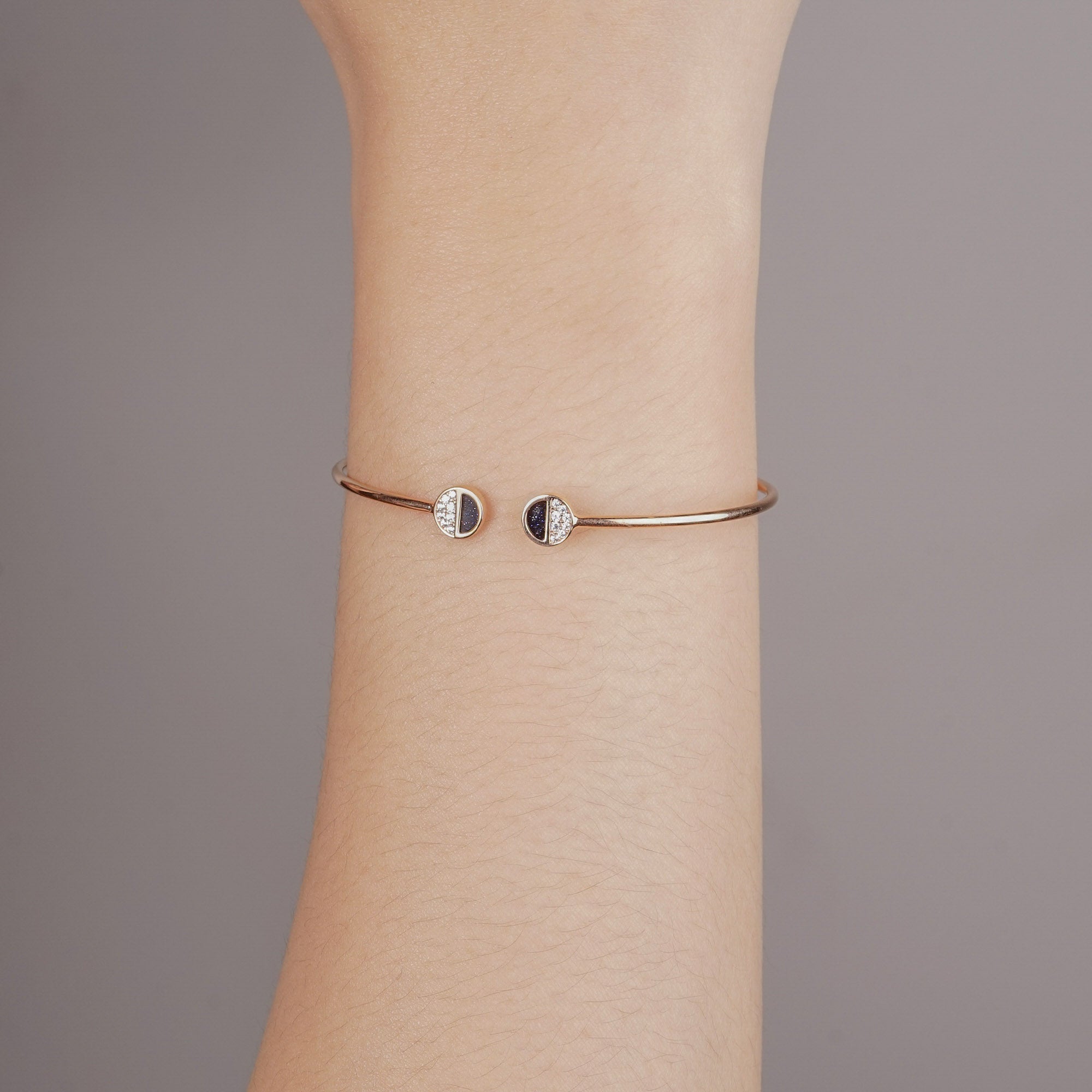 Mira Gold Bangle - Milky Way - Juene Jewelry
