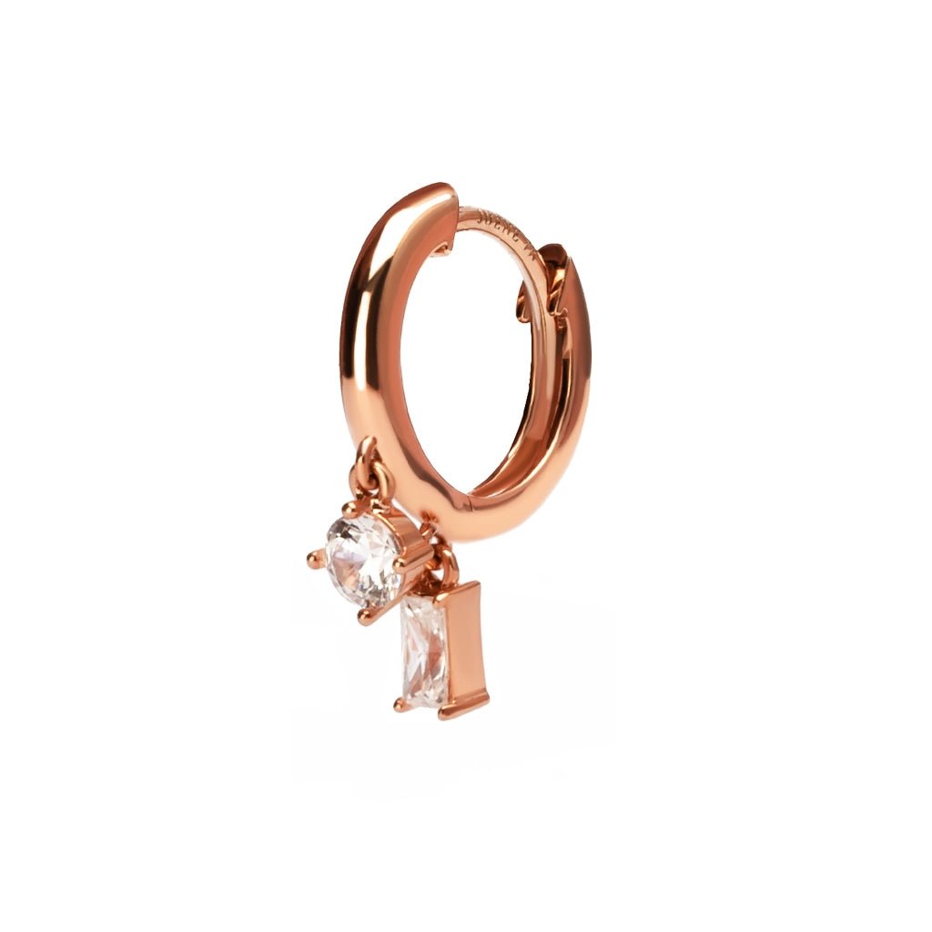Anting Hoops Emas 7k -  Duora Gold Hoops Earring - Quadra Collection - Juene Jewelry