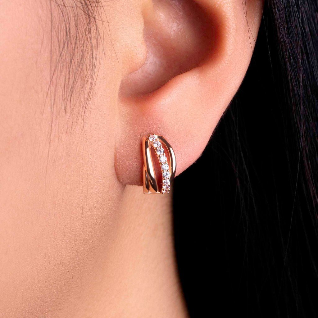 Anting Hoops Emas 8K - Nesya Gold Earring - Savara Collection - Juene Jewelry - Juene
