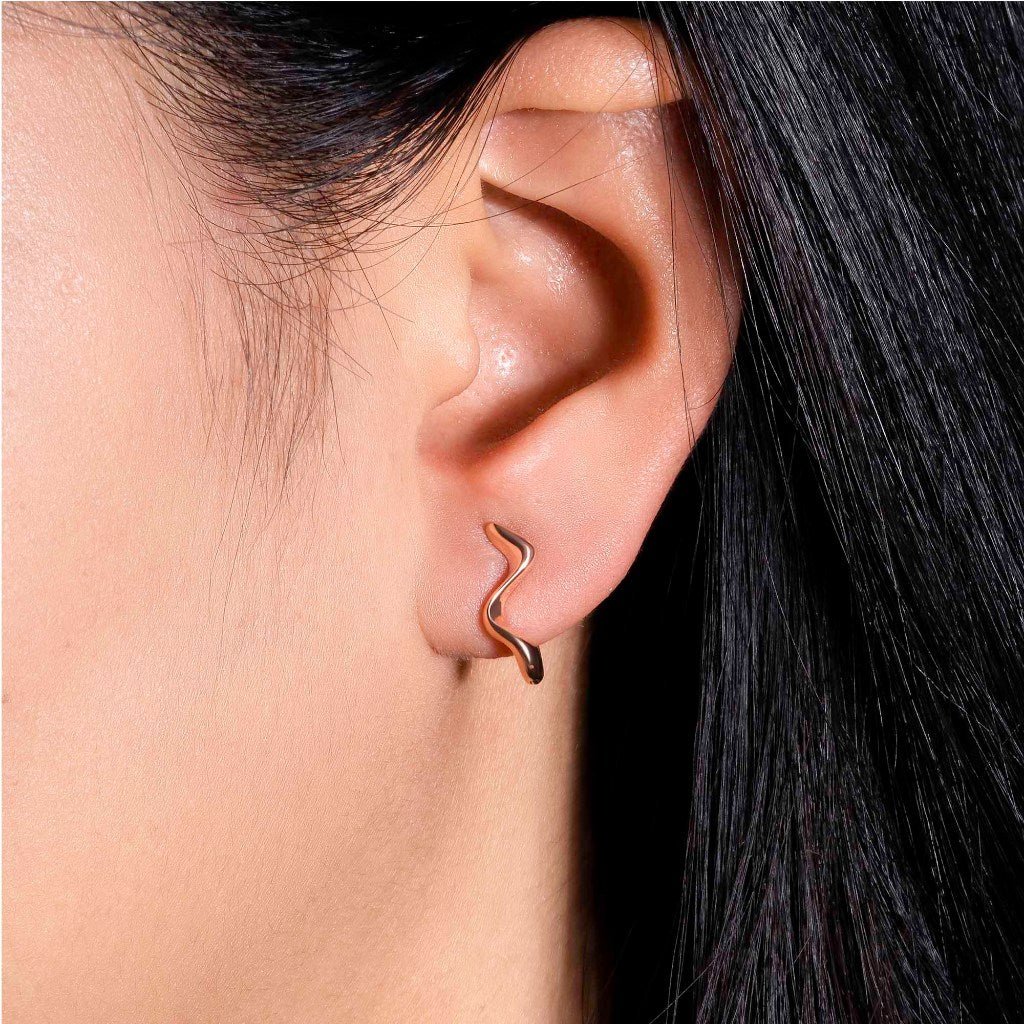 Anting Hoops Emas 8K - Thena Gold Earring - Veya Collection - Juene Jewelry - Juene