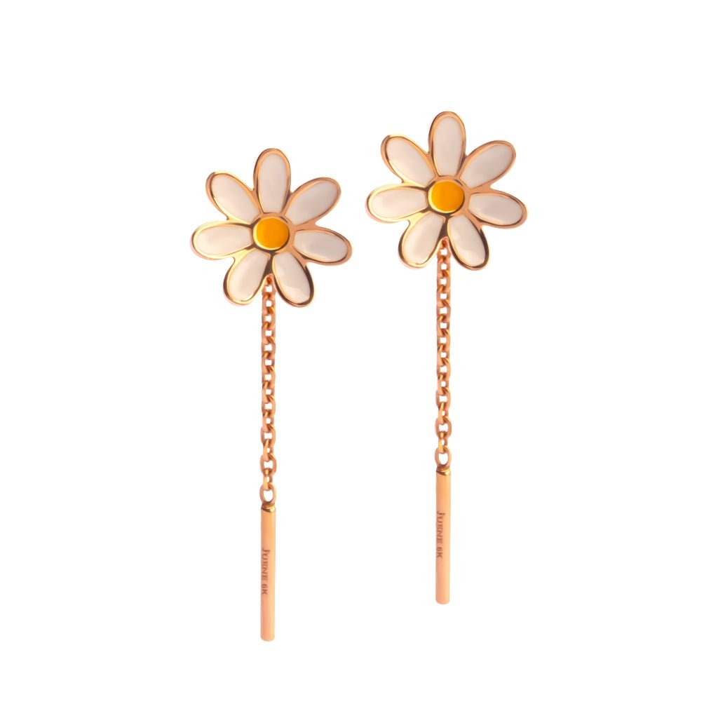 Anting Stud Emas 7k - Flo Daisy Gold Earring - Alaina Collection - Juene Jewelry - Juene
