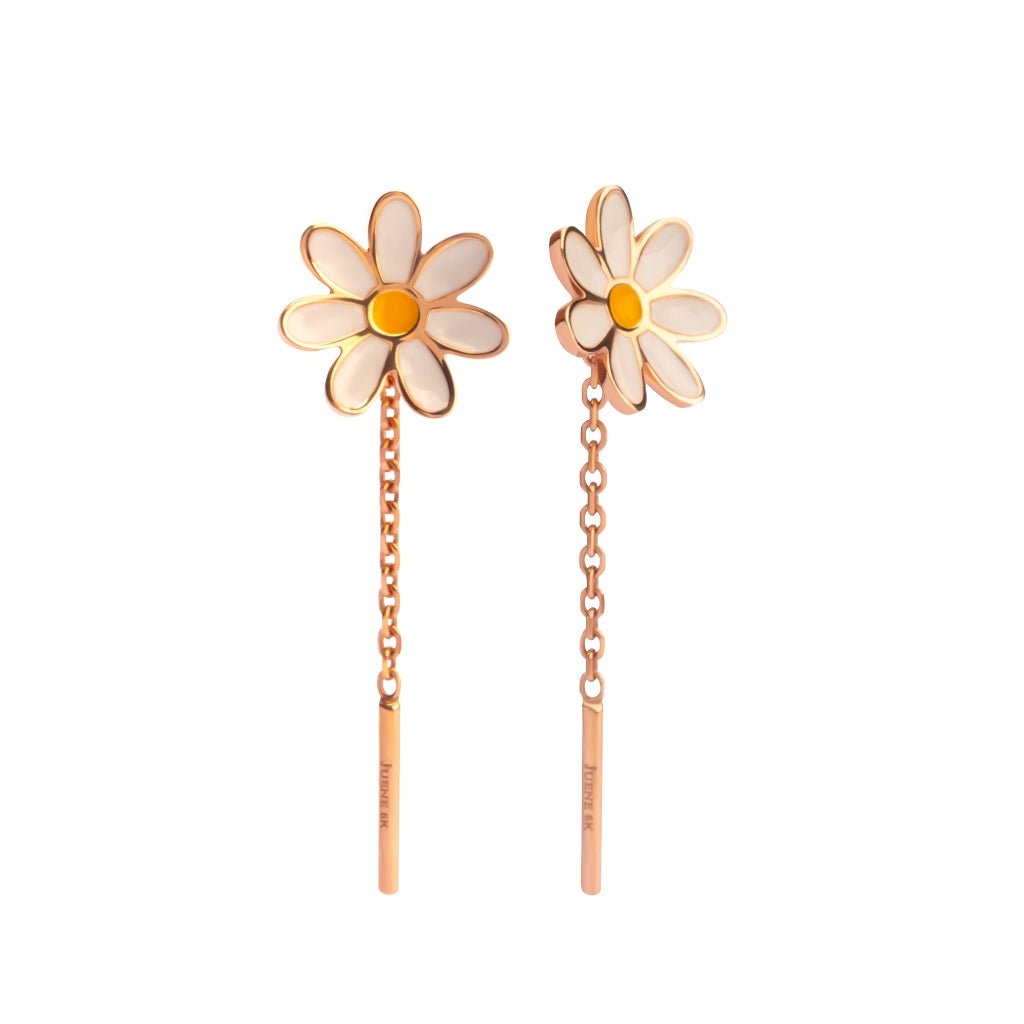 Anting Stud Emas 7k - Flo Daisy Gold Earring - Alaina Collection - Juene Jewelry - Juene