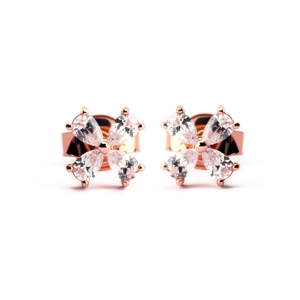 Anting Stud Emas 7k - Fora Gold Earring - Luxxe 02 Collection - Juene Jewelry - Juene