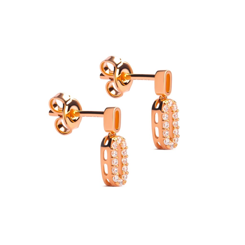 Anting Stud Emas 7k - Link Gold Stud Earring - Alaina Collection - Juene Jewelry - Juene