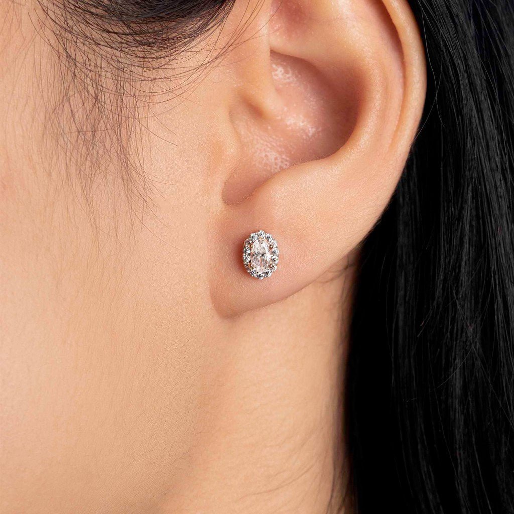 Anting Stud Emas 7k - Maza Gold Earring - Glacia Collection - Juene Jewelry - Juene