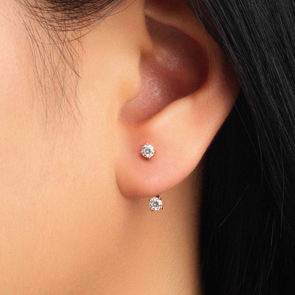 Anting Stud Emas 7k - Nesa Gold Earring - Luxxe 02 Collection - Juene Jewelry - Juene