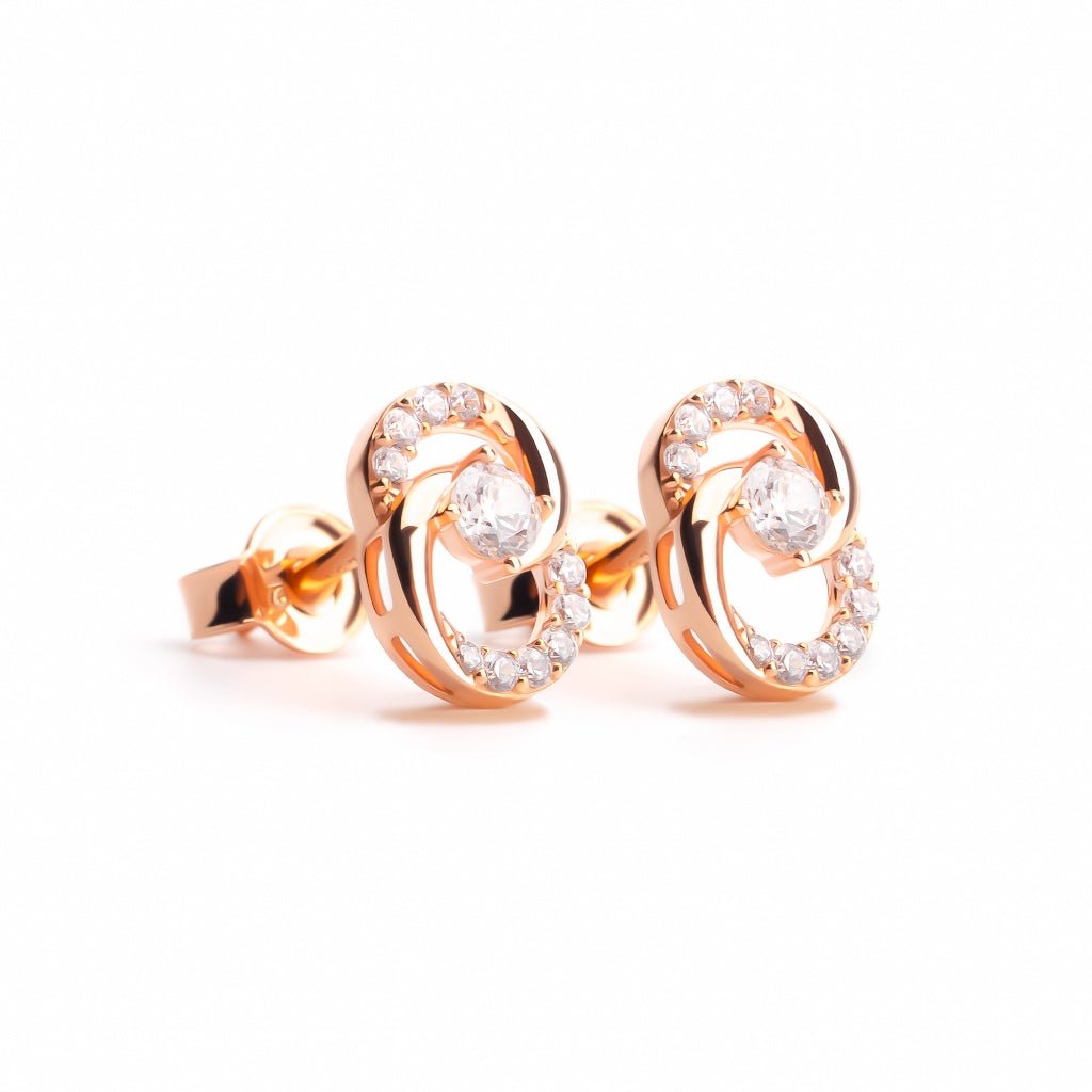 Anting Stud Emas 7k - Raina Gold Earring - Eternal Collection - Juene Jewelry - Juene