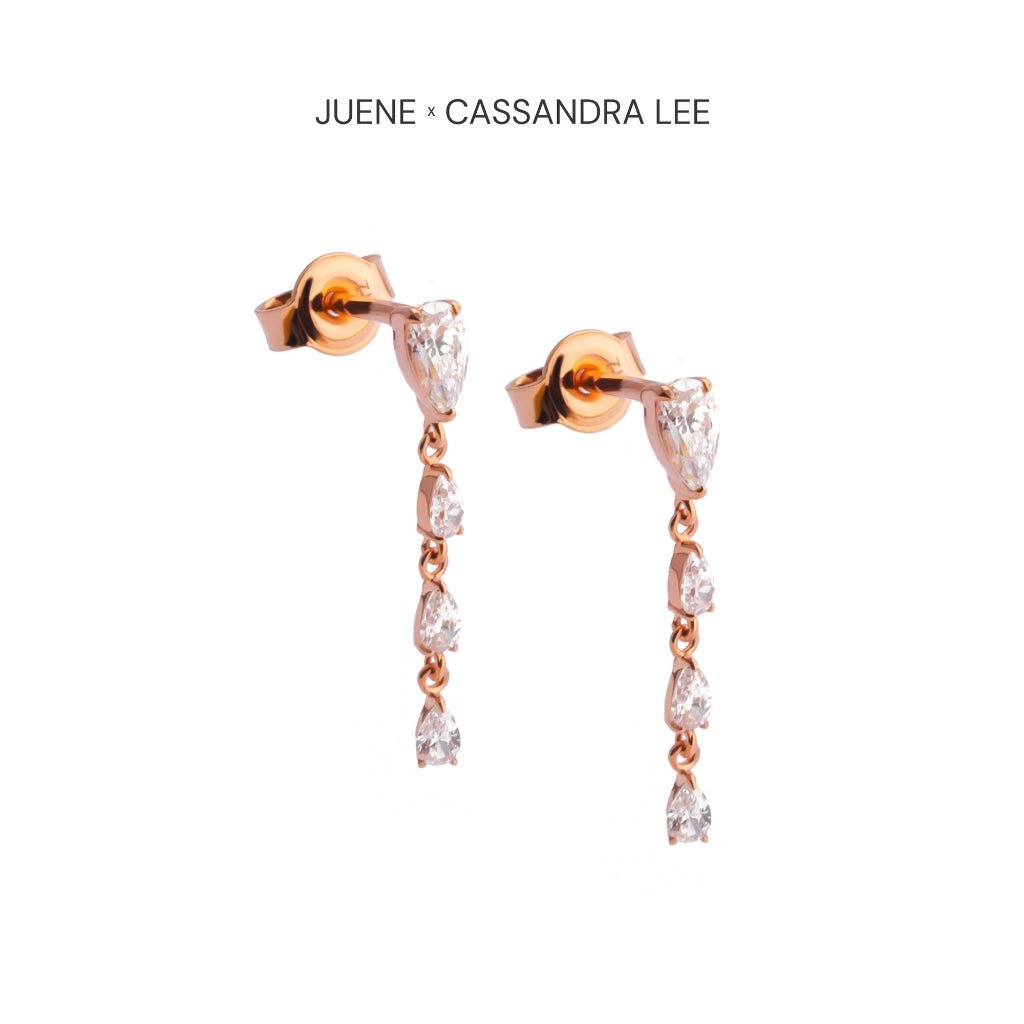 Anting Stud Emas 7k - Tale Gold Earring - With Love Collection - Cassandra Lee x Juene Jewelry - Juene