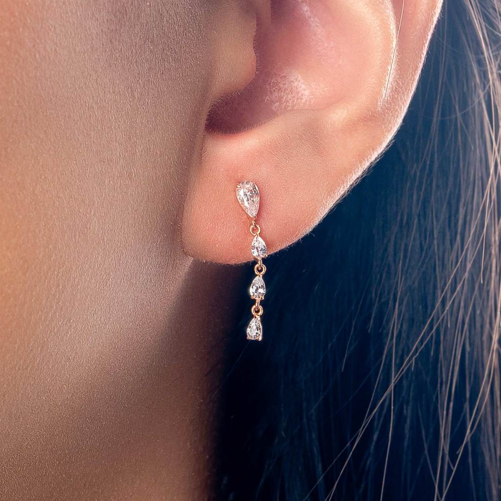 Anting Stud Emas 7k - Tale Gold Earring - With Love Collection - Cassandra Lee x Juene Jewelry - Juene