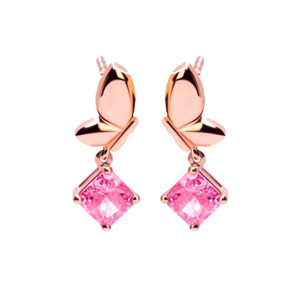 Anting Stud Emas 7k - Zoe Gold Earring - Pinky Crush Collection - Juene Jewelry - Juene