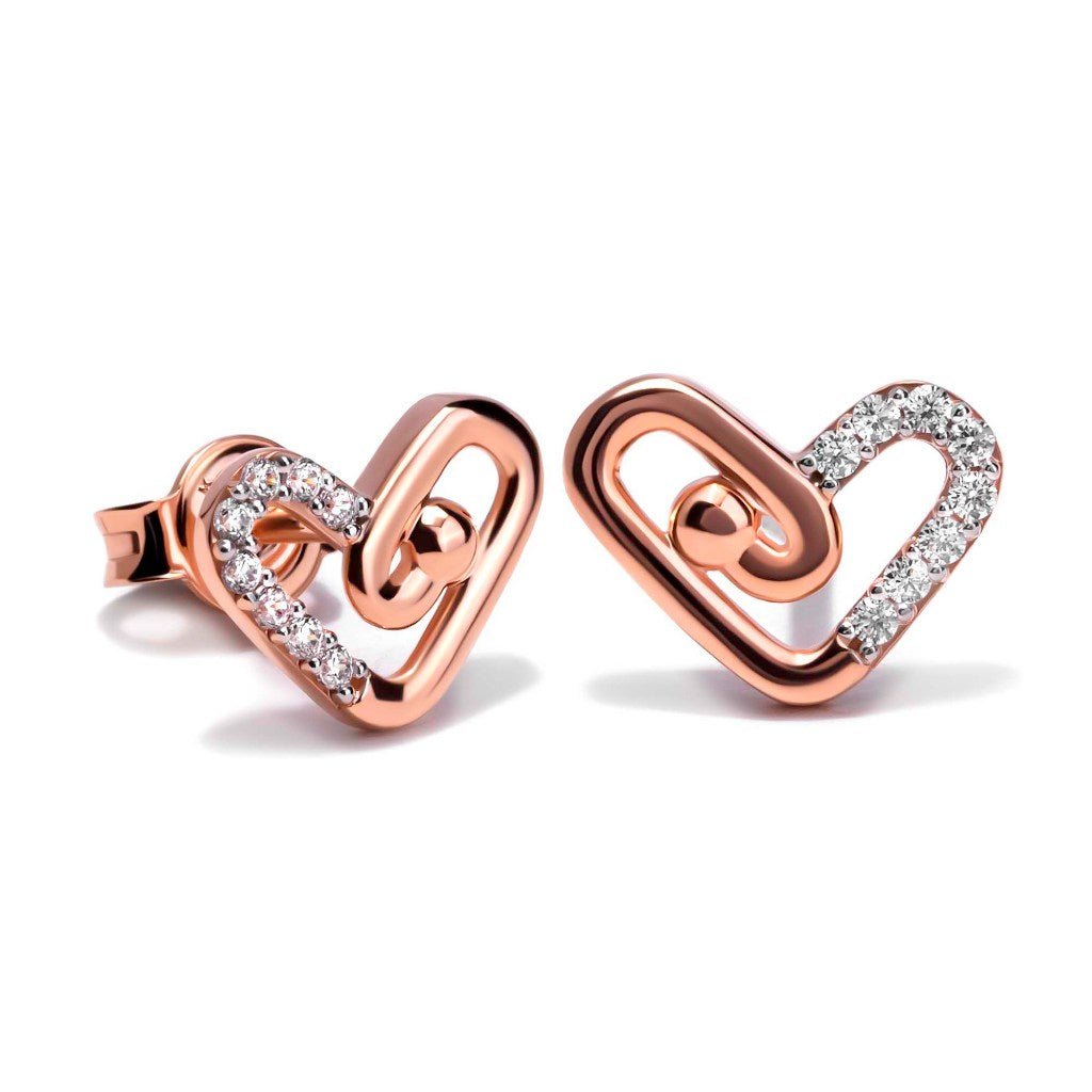 Anting Stud Emas 8K - Love Link Gold Earring - Veya Collection - Juene Jewelry - Juene