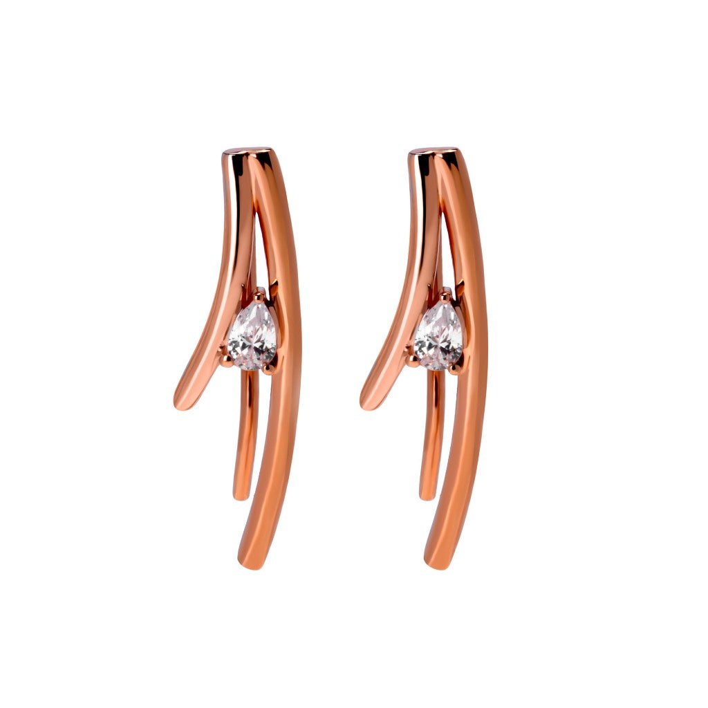 Anting Stud Emas 8K - Nyla Gold Earring - Fiora Collection - Juene Jewelry - Juene