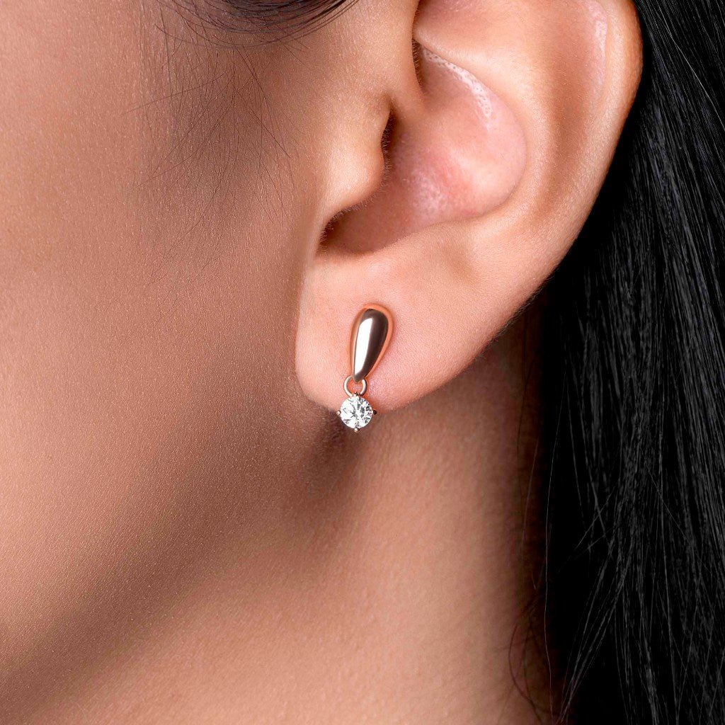 Anting Stud Emas 8K - Tear Gold Earring - Flux Collection - Juene Jewelry - Juene Jewelry
