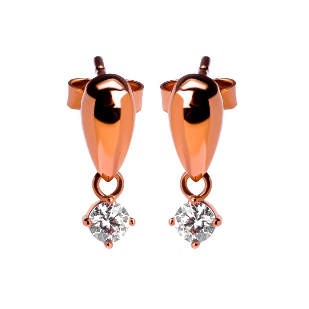 Anting Stud Emas 8K - Tear Gold Earring - Flux Collection - Juene Jewelry - Juene Jewelry