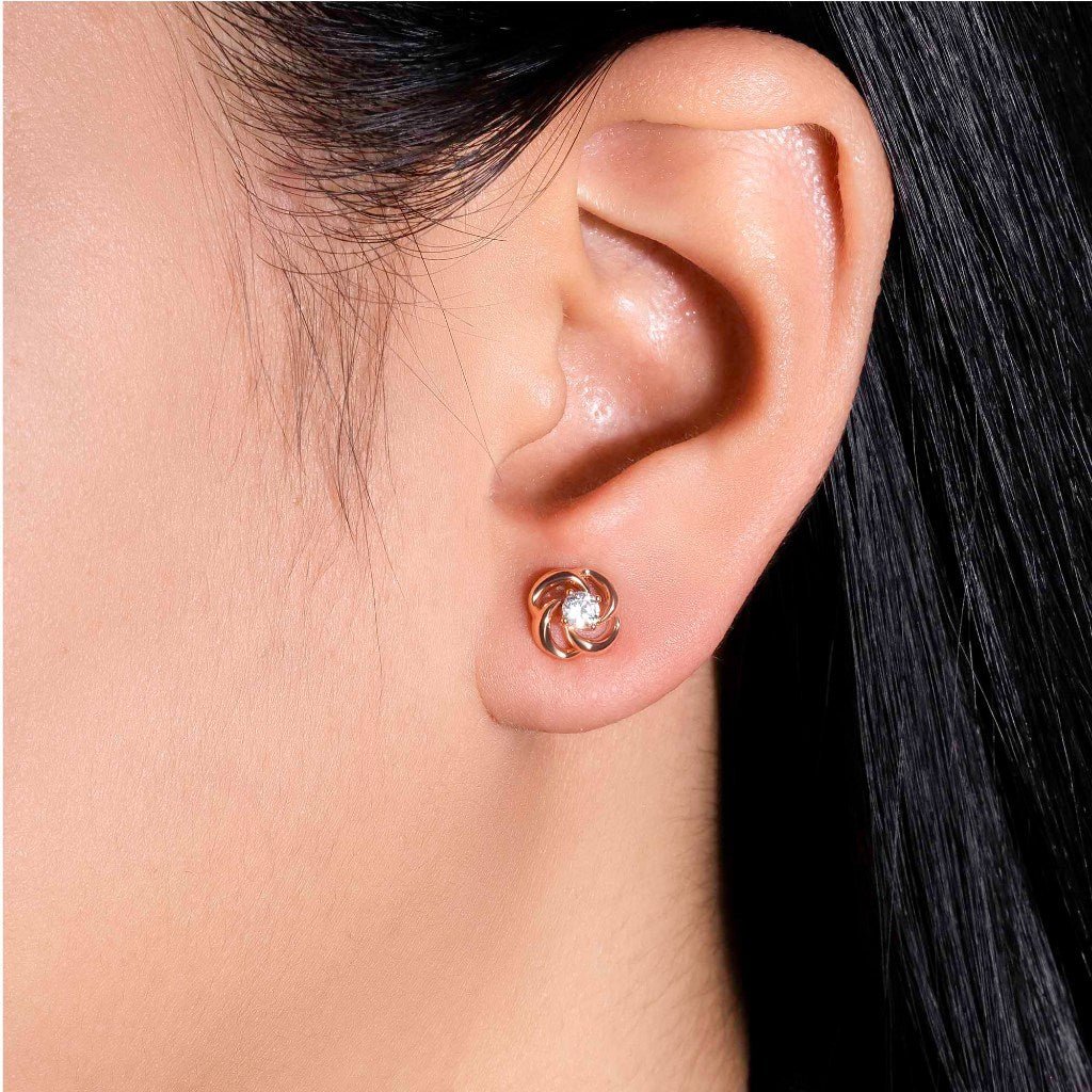 Anting Stud Emas 8K - Vera Gold Earring - Veya Collection - Juene Jewelry - Juene