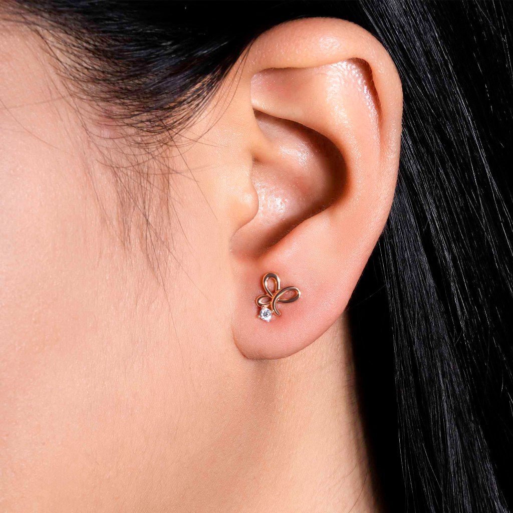 Anting Stud Emas 8K - Yara Gold Earring - Veya Collection - Juene Jewelry - Juene