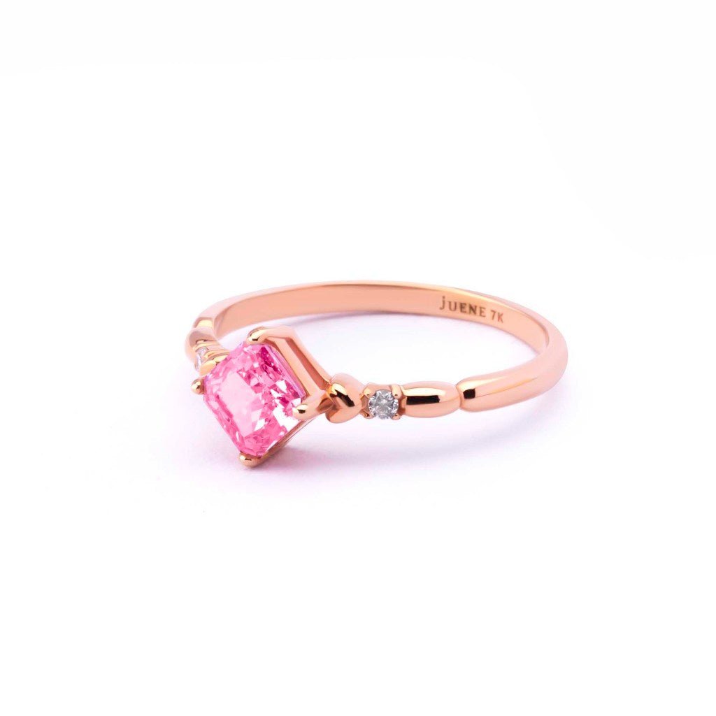 Cincin Emas 7k - Bellina Gold Ring - Pinky Crush Collection - Juene Jewelry - Juene