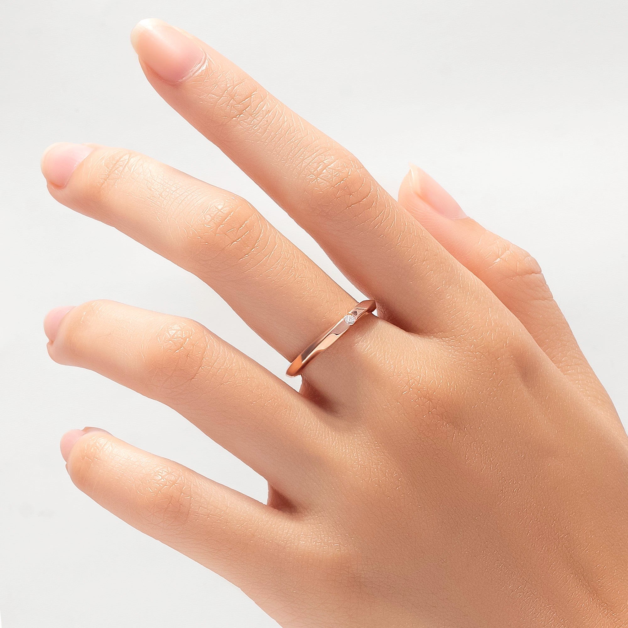 Cincin Emas 7k - Curvey Gold Ring - Luxxe 03 Collection - Juene Jewelry - Juene