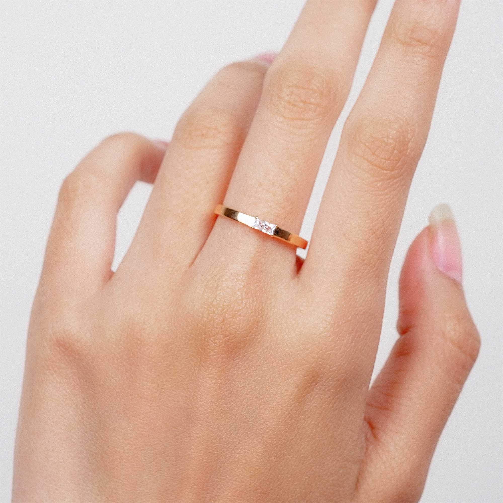 Cincin Emas 7k - Jayla Gold Ring - Quadra Collection - Juene Jewelry - Juene