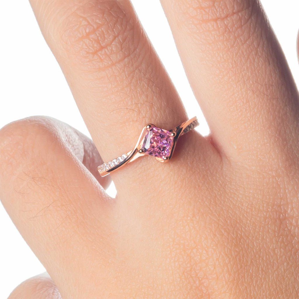 Cincin Emas 7k - Lush Blush Gold Ring - Pinky Crush Collection - Juene Jewelry - Juene