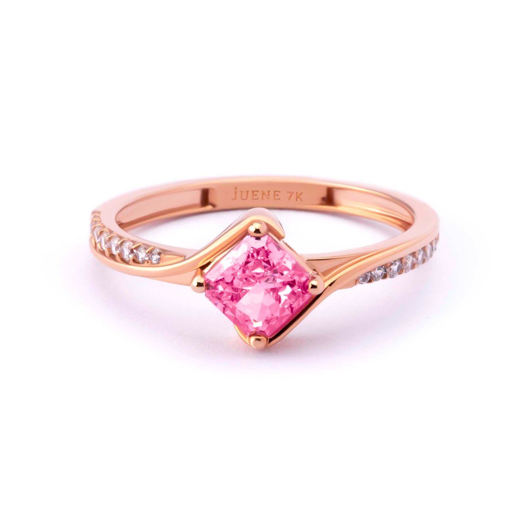Cincin Emas 7k - Lush Blush Gold Ring - Pinky Crush Collection - Juene Jewelry - Juene