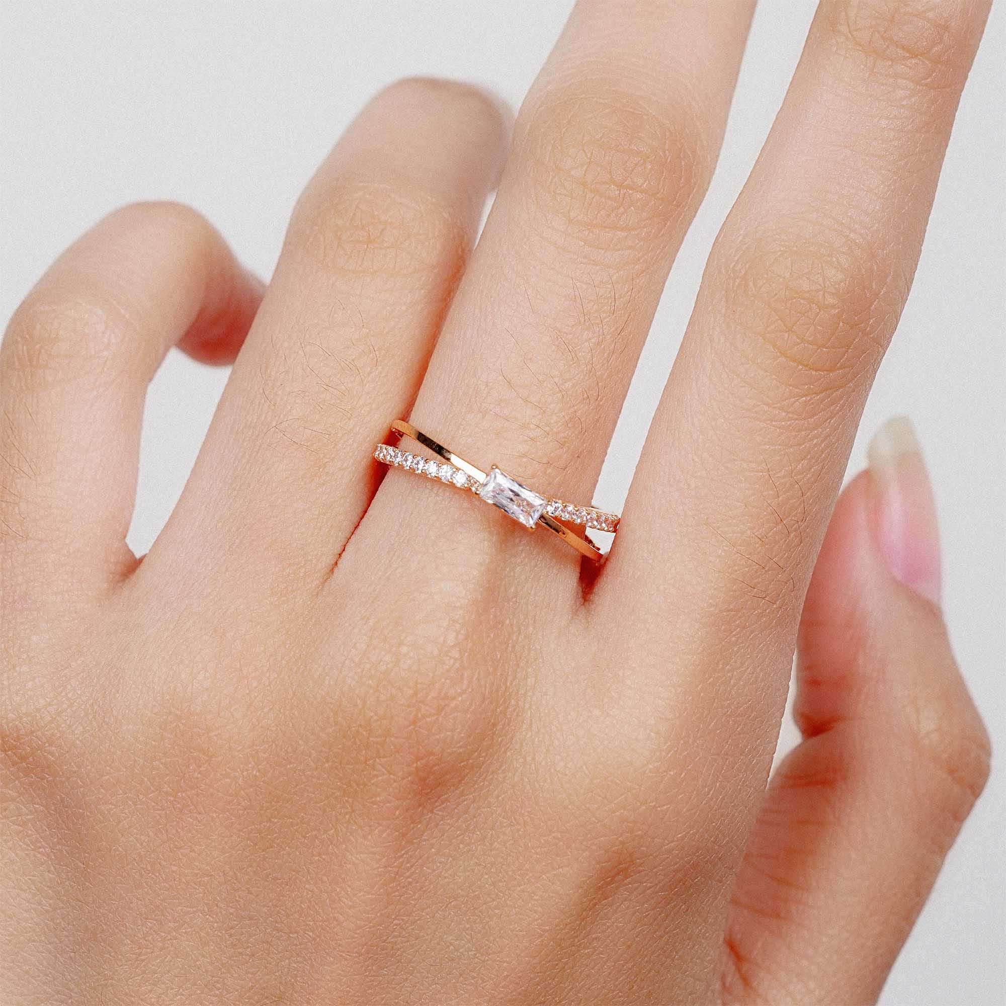 Cincin Emas 7k - Maisha Gold Ring - Quadra Collection - Juene Jewelry - Juene