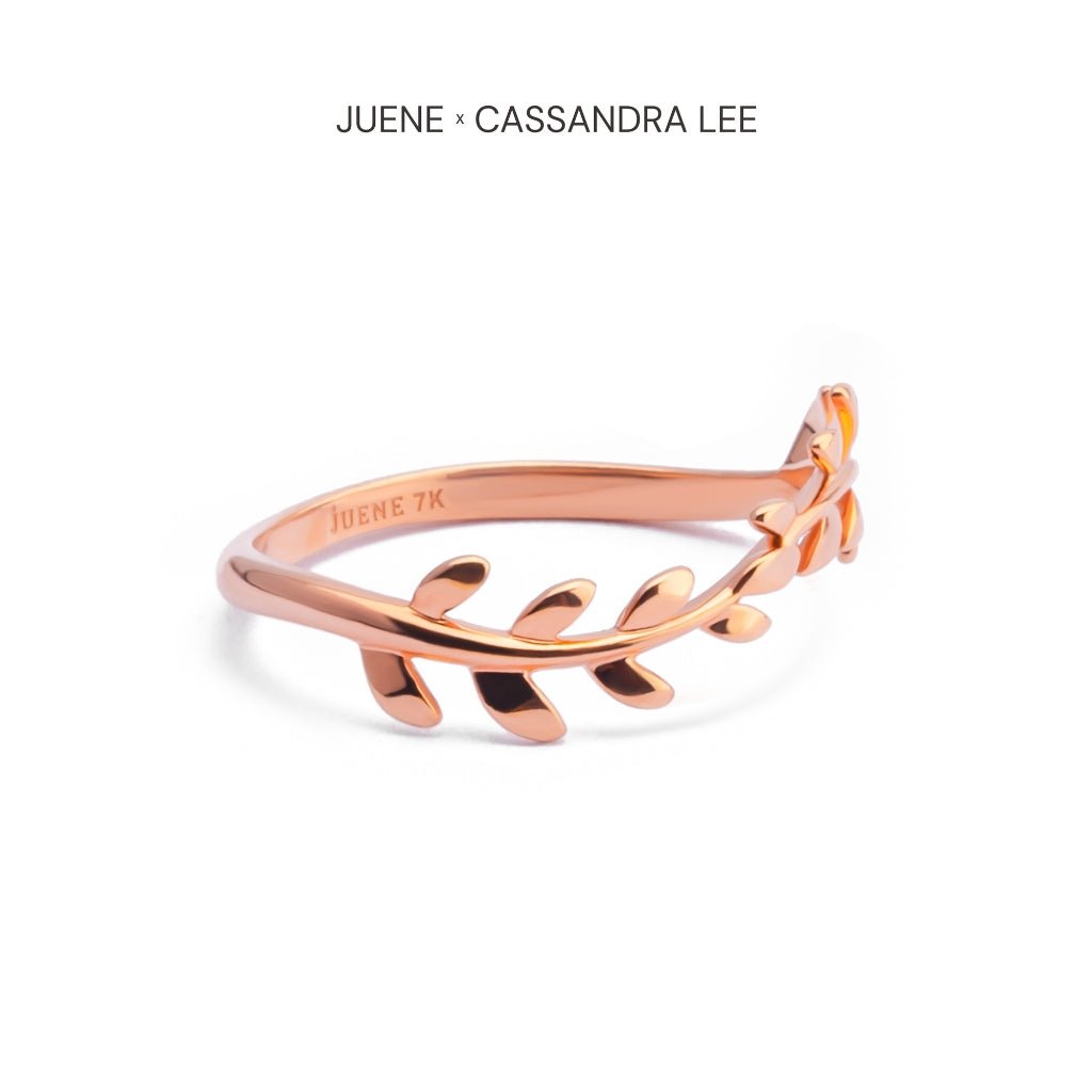 Cincin Emas 7k - Nature Gold Ring - With Love Collection - Cassandra Lee x Juene Jewelry - Juene