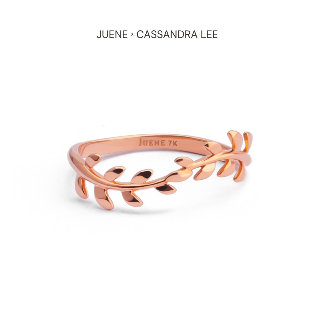 Cincin Emas 7k - Nature Gold Ring - With Love Collection - Cassandra Lee x Juene Jewelry - Juene