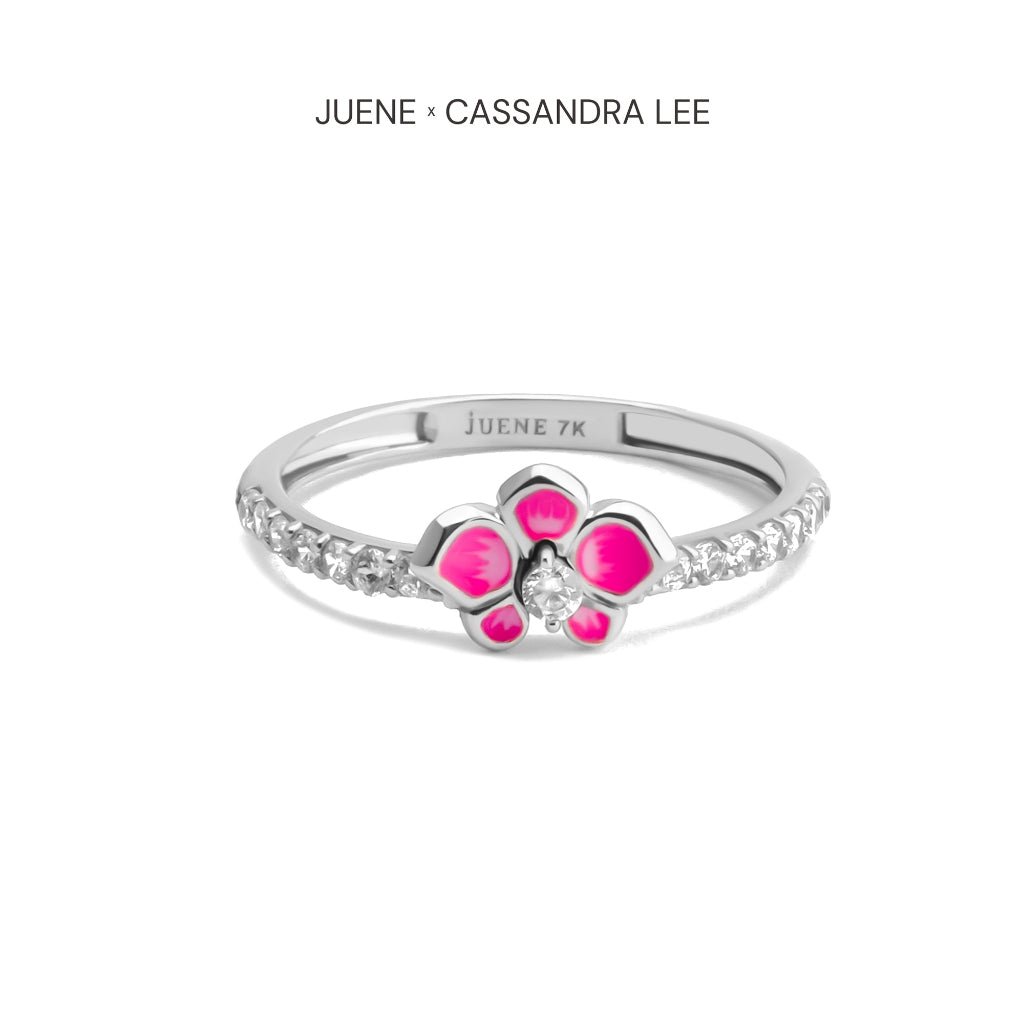 Cincin Emas 7k - Pink Orchid Gold Ring - With Love Collection - Cassandra Lee x Juene Jewelry - Juene