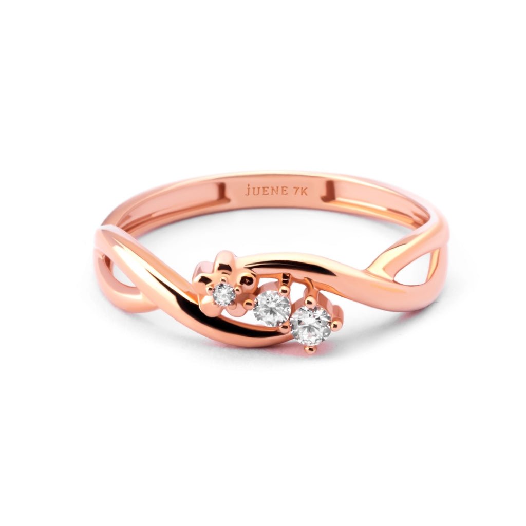 Cincin Emas 7k - Sanly Gold Ring - Treasure Collection - Juene Jewelry - Juene