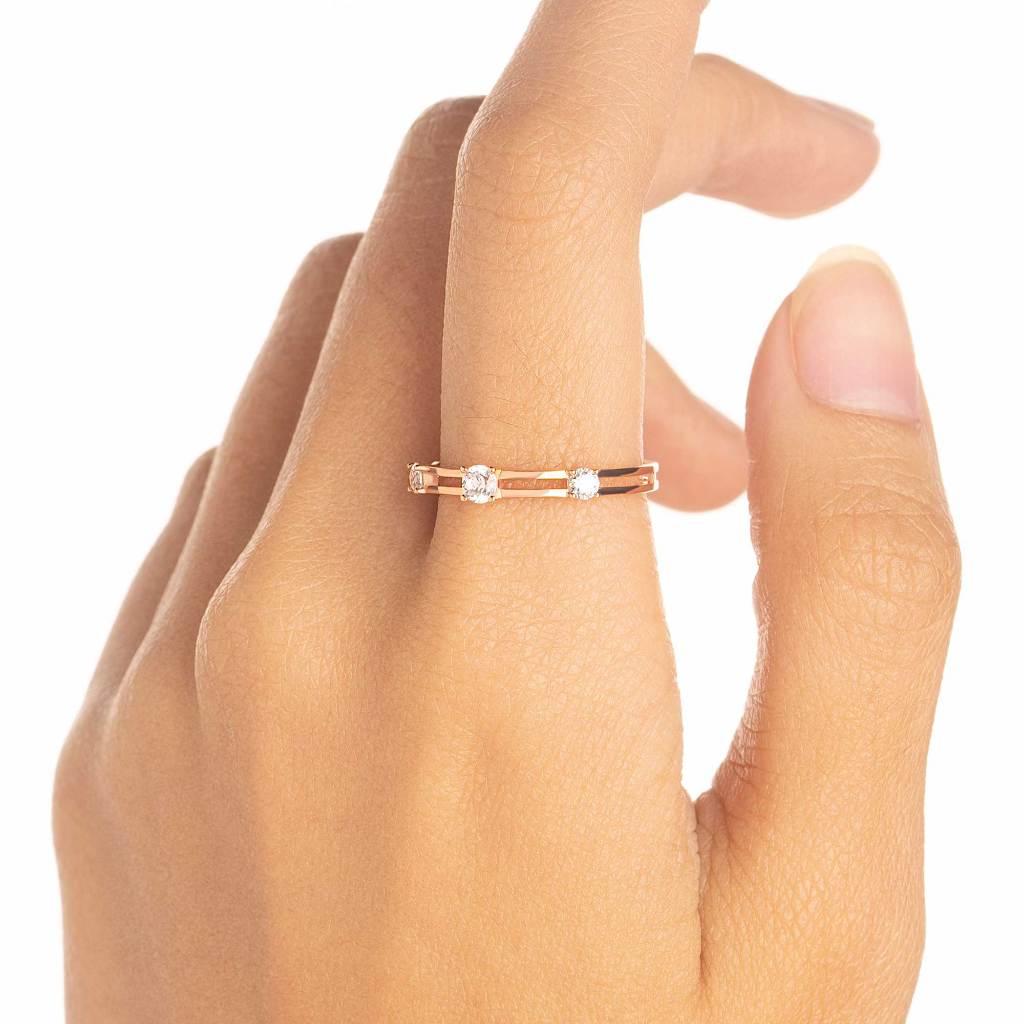 Cincin Emas 7k - Via Gold Ring - Alaina Collection - Juene Jewelry - Juene
